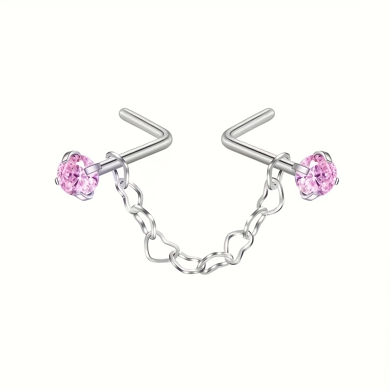 Women's Y2K Bohemian Style 304L Stainless Steel Nose Stud Chain